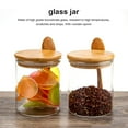 thumbnail image 4 of Baohd Glass Jar Wood Spoon Transparent Reusable 450ml Sealing Bottle Kitchen Restaurant Organizing Container, 4 of 6