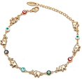 thumbnail image 1 of Pulsera de elefante con cuentas de mal de ojo turco de la suerte para mujeres, adolescentes, madres, hecha a mano, con cadena de eslabones ajustable con esmalte de mal de ojo, 1 of 5
