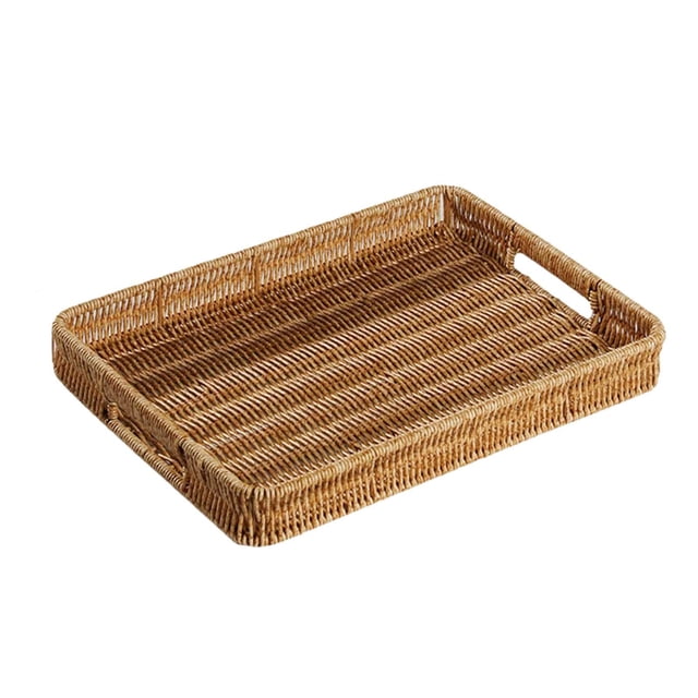 Bandeja Decorativa Tejida De Ratán De Imitación Nórdico Para Cocina De Camping