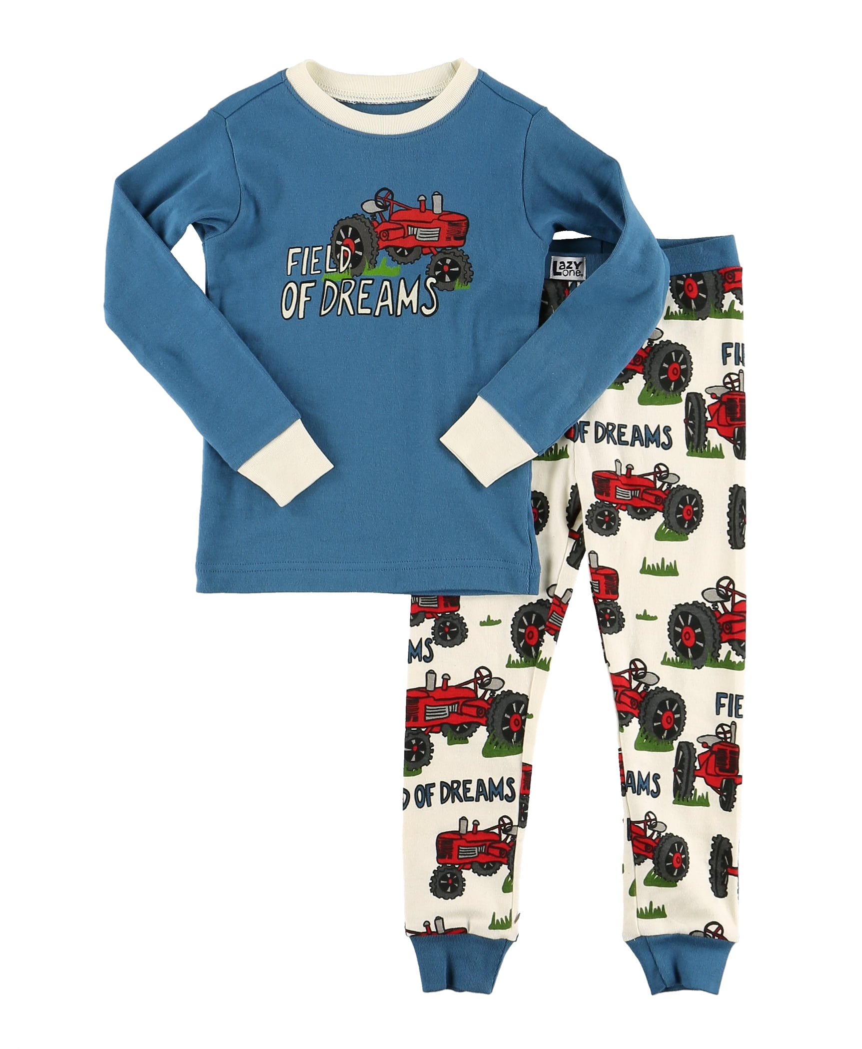 LazyOne Warm Long-Sleeve PJ Sets for Girls and Boys, Field of Dreams ...