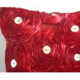 thumbnail image 3 of Pillow Covers, Red Pillow Covers 18x18 inch (45x45 cm), Ribbon Red Rose Flower Floral Theme Pillows Cover, Cushion Covers 18x18 Red, Square Silk Pillow Covers, Floral - Bed Of Roses, 3 of 4
