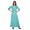 Turquoise Blue4, variant on Moomaya Round Neck 3/4 Sleeve Flair Maxi Dress Printed Casual Summer Clothing