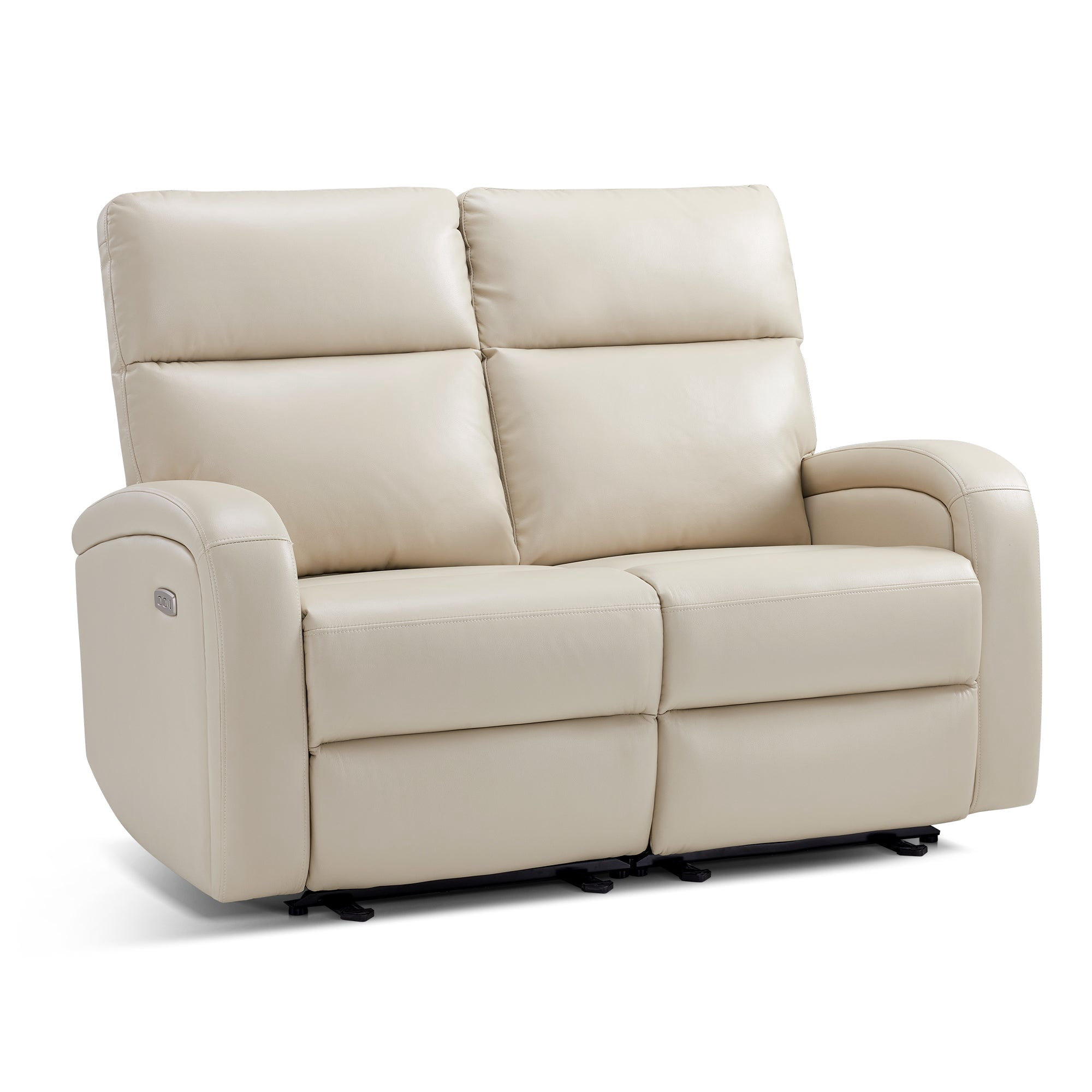 MCombo 56" Zero Wall Hugger Power Recliner Loveseat Sofa for Small Space, Living Room, RV, Beige