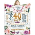 thumbnail image 1 of LHSHID 40th Birthday Gifts Women Blanket Happy 40th Birthday Gift Ideas 40th Birthday Decorations Gifts for Women Turning 40 Gifts for 40 Year Old Best Birthday Present Throw Blanket 40"x50", 1 of 6