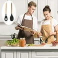thumbnail image 5 of Utensilios de cocina con mango de madera de silicona, 2 uds., utensilios de cocina con mangos de madera, herramientas para utensilios de cocina resistentes al calor, 5 of 5