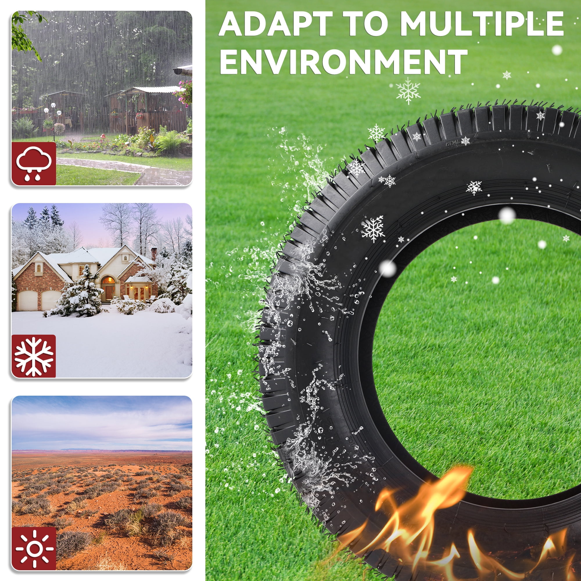 Uforic Set of 2 22x9.50-12 Turf Lawn Mower Tires, Heavy Duty 4 Ply Tubeless Replacement Tires, 1340 LBS Max Load Capacity for Riding Lawn Tractors, Golf Carts & Garden Equipment