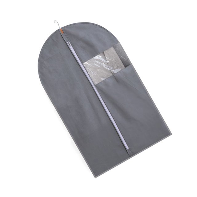 Bewildely Colgando ropa, ropa, traje, abrigo, funda antipolvo, bolsa de almacenamiento para el hogar, estuche organizador, armario, ropa colgante Cubiertas para muebles de jardín Gris SG Bewildely HA005487-09