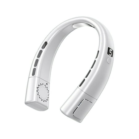 

XIAOLE Portable Hanging Fan Hands Free Bladeless Fan Operated Wearable Personals Fan Leafless Rechargeable Headphone Design USB Powered Hanging Necks Fan 5 Speeds