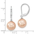 thumbnail image 4 of Majestik Round Pink Pearl Leverback Earrings, 4 of 4