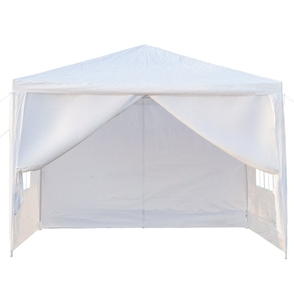 Waterproof Outdoor 10x10 Canopy Gazebo & Beach Sun Shelter Commercial Portable Enclosed Party Tent with 4 Removable Sidewalls, White