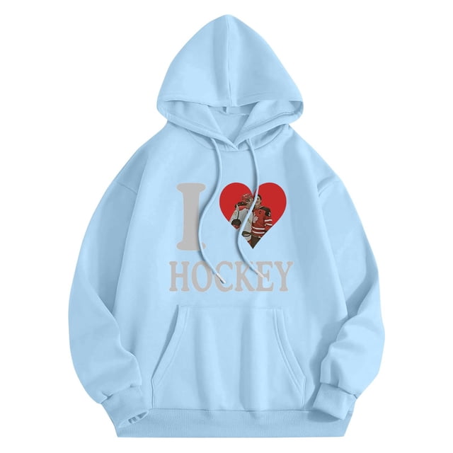 Heated Rivalry Jersey I Love Hockey Print Pullover Heated Rivalry Jersey Casual Fit Heated Rivalry Jersey Hoodie Heated Rivalry Jersey Sky Blue M