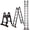 black, variant on 14FT Ladder with wheels and stabilizer bar, 330 lbs large load capacity, multi-purpose folding ladder for stairs, house and outdoor use