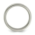 thumbnail image 2 of Solid Titanium Men's Matte Brushed Finish and Tri Dome Milgrain 6mm Ring Comfort-Fit Band Size 9.5, 2 of 4