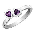 thumbnail image 1 of Amethyst Double Heart Ring 2/5 Carat (ctw) in Sterling Silver, 1 of 4