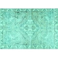 thumbnail image 1 of Ahgly Company Machine Washable Indoor Rectangle Persian Turquoise Blue Traditional Area Rugs, 4' x 6', 1 of 4