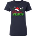 thumbnail image 3 of Inktastic Auntie Claus with Christmas Santa Hat and Snowflakes Women's T-Shirt, 3 of 5