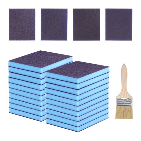 Uxcell 21 Pcs Sanding Blocks 120-400 Grit 100 x 120mm Wet Dry Sanding Sponges for Furniture
