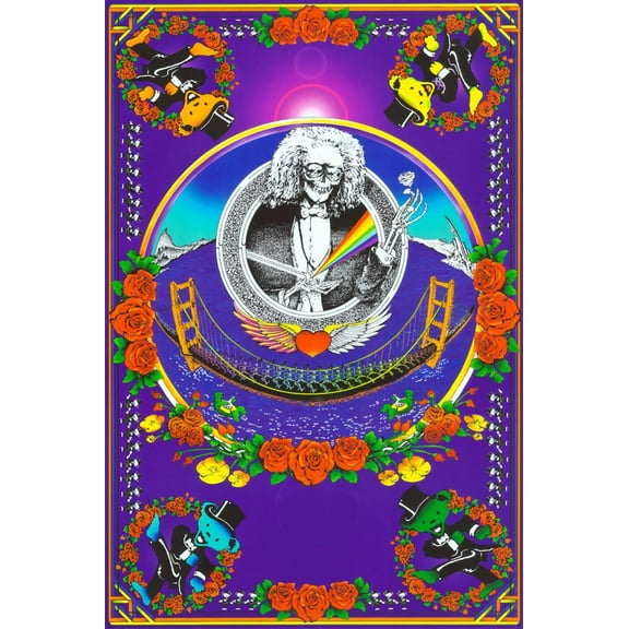 Deadheads Over The Golden Gate (Blacklight Poster - No Flocking) Poster - 24x36