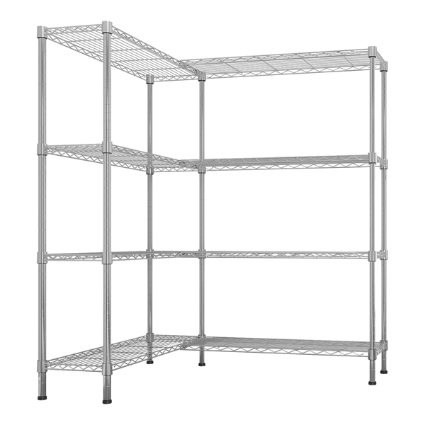 58''W Adjustable Storage Shelves 1200LBS NSF Wire Shelving Unit 4 Tier Metal Shelving for Storage Rack Shelves for Storage Heavy Duty Garage Shelf Pantry Shelves Kitchen Shelving, 58''W*59.06''H*