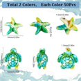 thumbnail image 2 of 100 unidades de cuentas de tortuga verde turquesa en 2 estilos, cuentas de estrella de mar, animales marinos del océano Hawái, cuentas espaciadoras sueltas de la suerte, gema, a granel., 2 of 9