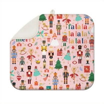 Christmas Dish Drying Mat 16x18 Inch, Ultra Absorbent Microfiber Dish Rack Pad Drainer Mat for Kitchen Counter, Coffee Bar, Festive Holiday Decor.