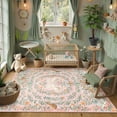 thumbnail image 3 of Moynesa 5'x7' Washable Fantasy Garden Area Rugs for Living Room, Vintage Botanical Unicorn Girls Rugs for Bedroom, Animal Accent Carpet for Nursery Playroom, Pink, 3 of 10
