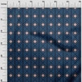 thumbnail image 3 of oneOone Silk Tabby Teal Blue Fabric Geometric Sewing Material Print Fabric By The Yard 42 Inch Wide, 3 of 5