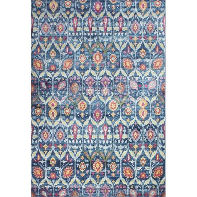 Bashian C186-NV-76X96-RO33A Bashian Charleston Collection Florale Transitionnelle Polypropylène Machine Made Area Rug&44; Marine - 7 Pi 6 Po x 9 Pi 6 Po