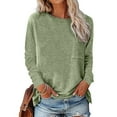 thumbnail image 4 of Besolor Women's Fall Fashion Tops Trendy Crewneck Long Sleeve Pullover Blouses Casual Loose Fit Dressy Tunic Shirts, 4 of 6