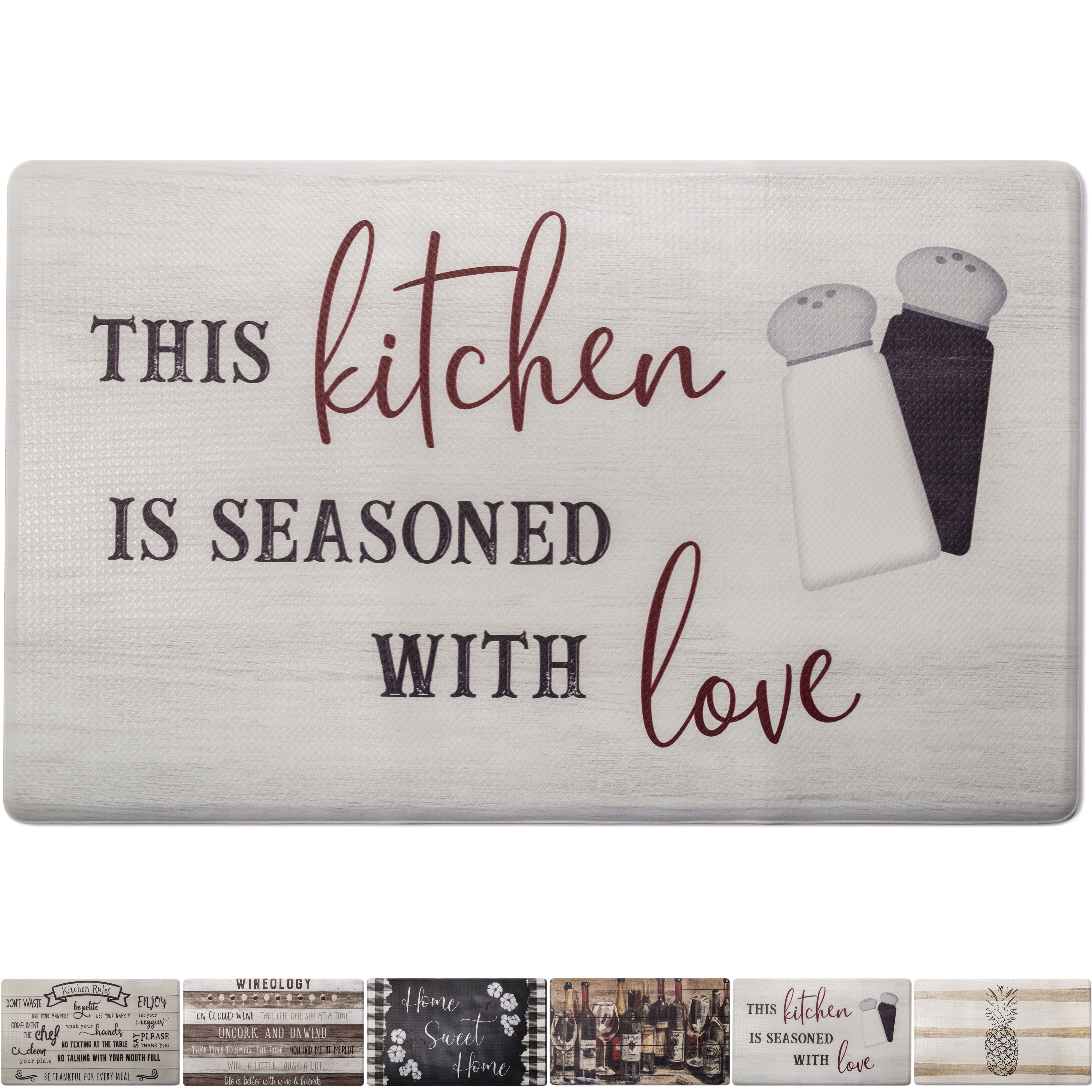 SoHome Cozy Living AntiFatigue Designer Kitchen Mat, Seasoned with