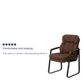 thumbnail image 4 of Flash Furniture Brown Microfiber Executive Side Reception Chair with Lumbar Support and Sled Base, 4 of 12