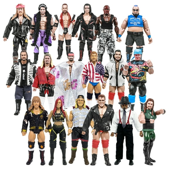 Set of 18 Loose Rising Stars & Legends of Wrestling Action Figures