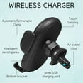 thumbnail image 3 of Smart Car Wireless Charger Phone Holder, Wireless Auto Sensing Cell Phone Car Chargers Holder Car Phone Holder Compatible for iPhone13/12 11/ Pro/XS/XR/ 8 Plus, Samsung S10 /S9 / Note10 / Note9, 3 of 9