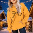 thumbnail image 4 of Cowsor Cute Hoodie for Teen Girls Trendy Bow Print Preppy Hooded Sweatshirts Kids Pullover Long Sleeve School Outfits, 4 of 7