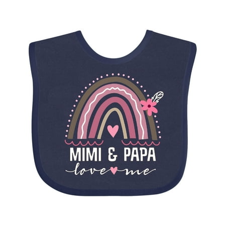 

Inktastic Mimi and Papa Love Me Rainbow Gift Baby Girl Bib