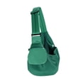 thumbnail image 2 of Bolsa de transporte para mascotas jinwen bolsa de pecho para perros y gatos con hebilla de lona verde, 2 of 8