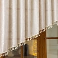 thumbnail image 5 of Sunyuer Dark Green Sheer Valance Curtain for Windows, Rustic Floral Muted Green Window Lace Curtain, Rod Pocket Light Filtering Valance, 1 Panel, 5 of 7