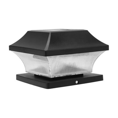 

Solar Powered LED Post Light Outdoor Pillar Lamp Landscape Light for Fence Garden Patio (Black)