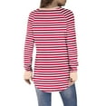 thumbnail image 5 of Annhoo Striped Shirts for Women Long Sleeve Casual Round Neck Tops Fall Trendy Color Block Blouse Tunics, 5 of 7