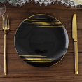 thumbnail image 5 of Balsa Circle 10 Black Gold Round Disposable Salad Dinner Plastic Plates Metallic Prints Party Events Tableware Decorations, 5 of 8