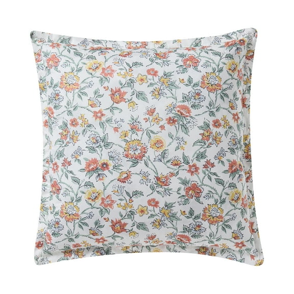 Home Decor Collection 20" x 20" White Vintage Botanical Floral Cotton Decorative Pillow