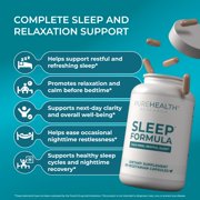 Sleep Formula by PureHealth Research, Naturally Calms & Relaxes for Deeper, Longer, Blissful Sleep, 1 Bottle