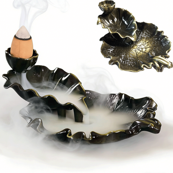 Reflux Incense Waterfalls, Incense Cones Burner Beautiful Scenery Backflow Insense Burner Metal Incense Burner Aromatherapy Ornament Home Yoga Decoration Holiday Saving Gifts