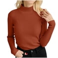 thumbnail image 1 of Chandail Côtelé pour Femmes Taille Unique Col Roulé Élégant Tricoté Manches Longues Ajusté Automne Hiver, 1 of 4