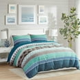 thumbnail image 2 of HAOK Duvet Cover Set King Size, 3 Pieces Soft Washed Microfiber Duvet Cover with Zipper Closure & Corner Ties, Green & Navy Blue, 2 of 7