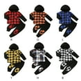 thumbnail image 3 of Popvcly Toddler Baby Boy Clothes Long Sleeve Hoodie Outfits Plaid Flannel Shirt Top Sweatpants Fall Winter Clothing 18M-7T, 3 of 11
