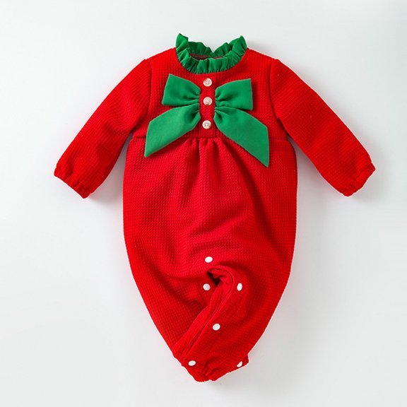 YWDJ Baby Outfit Boy Thin Cotton Jumpsuit Warm Long Sleeve Cotton Men And Women Boneless Climbing Clothes Red 18 Months