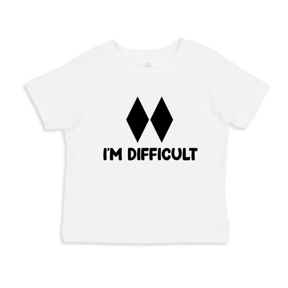 I'm Difficult Skiing and Snowboarding Toddler T-Shirt 5/6T White