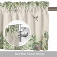 thumbnail image 6 of Hummingbird Kitchen Curtain Valances for Windows Farmhouse Short Curtains, Sage Green Botanical Leaf Vintage Botanical Rod Pocket Valance Curtain for Bedroom Cafe Living Room 42"x18", 6 of 8
