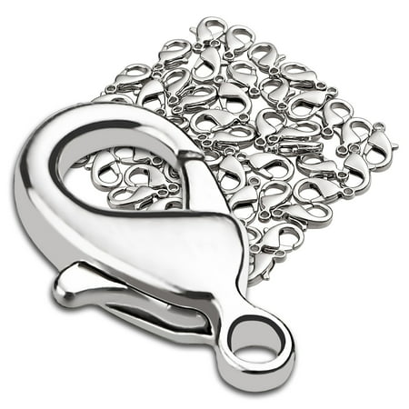Insten 100PCS Silver Plated Lobster Clasps Claw Jewelry Fastener Hook 12mm